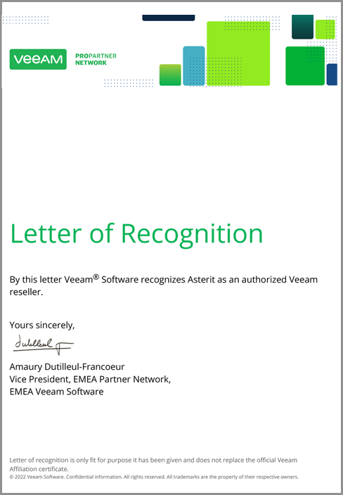 Сертификат Veeam